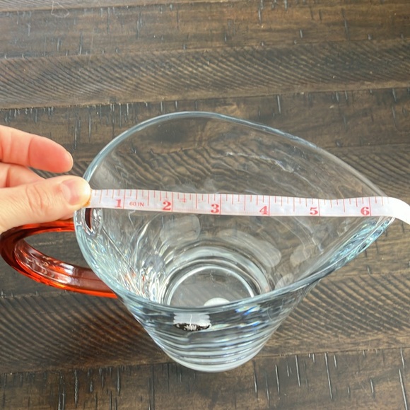 New Vtg Pasabahce 1.24L pitcher with orange handle - Picture 6 of 9